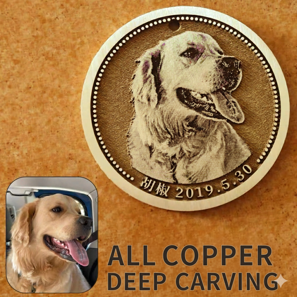 Custom Pet Tags Solid Copper Deep- Engraved Tag
