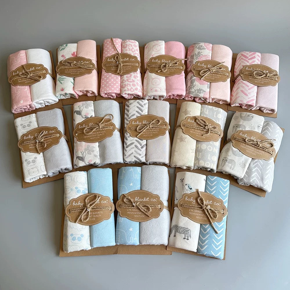 Premium 2-Pack Baby Swaddle Blankets (Ultra-Soft)