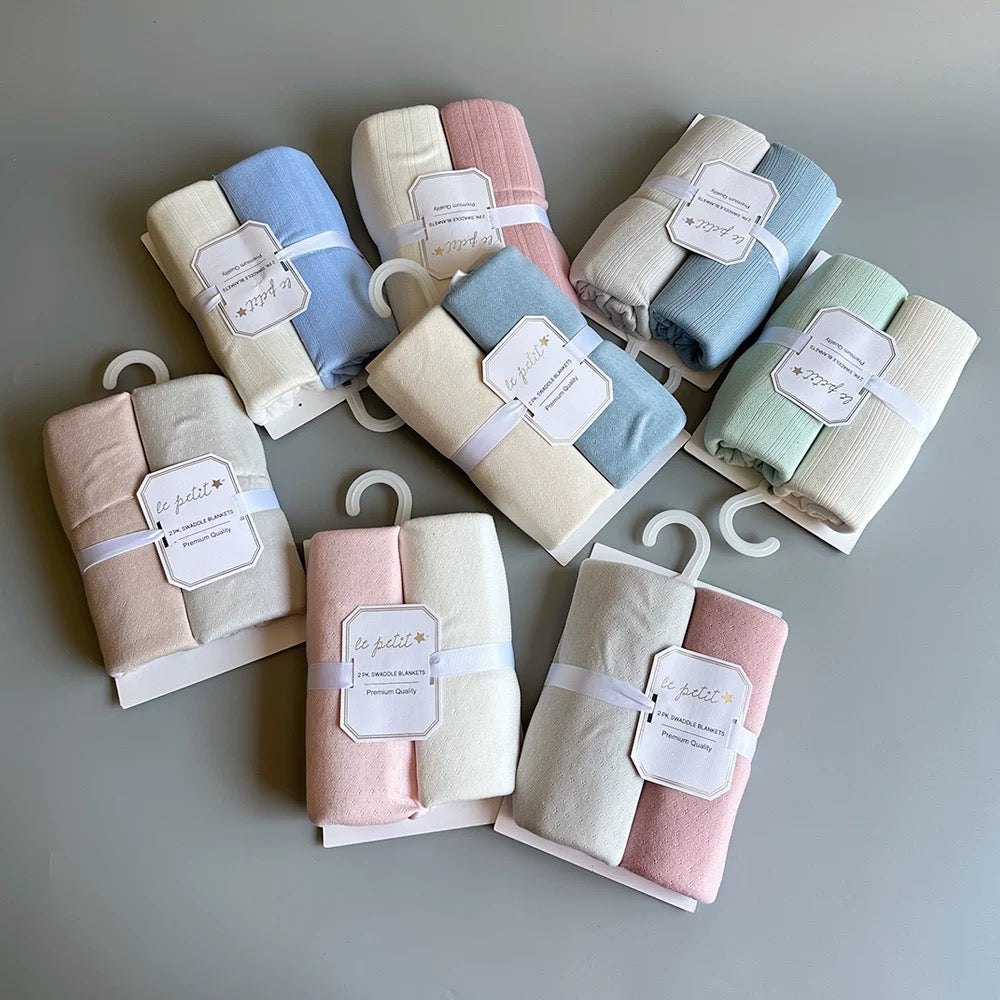 Premium 2-Pack Baby Swaddle Blankets (Ultra-Soft)