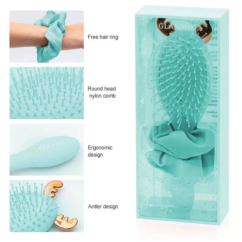 Festive Reindeer Hair Brush & Scrunchie Gift Set
