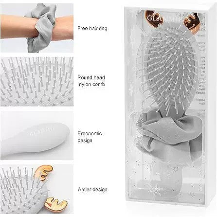 Festive Reindeer Hair Brush & Scrunchie Gift Set