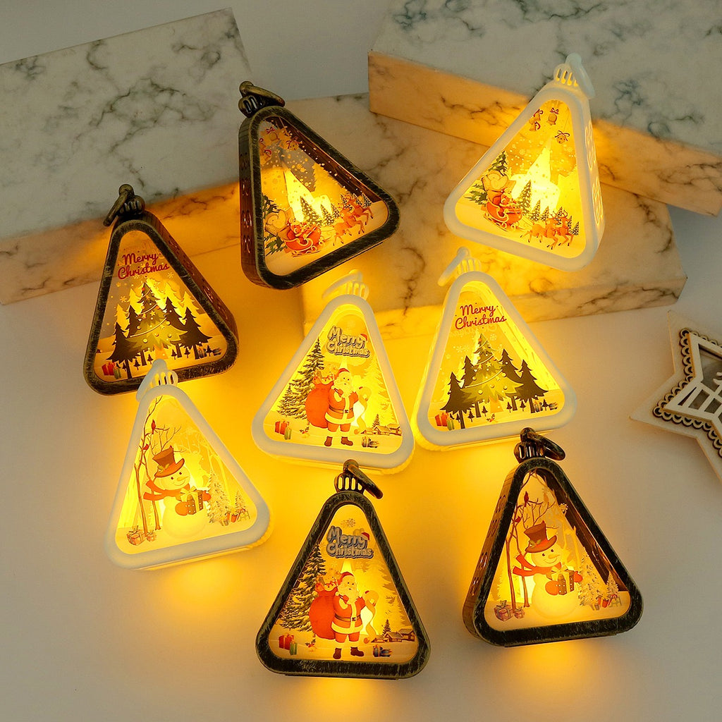 LED Triangle Christmas Lantern Ornament (Multiple Styles)