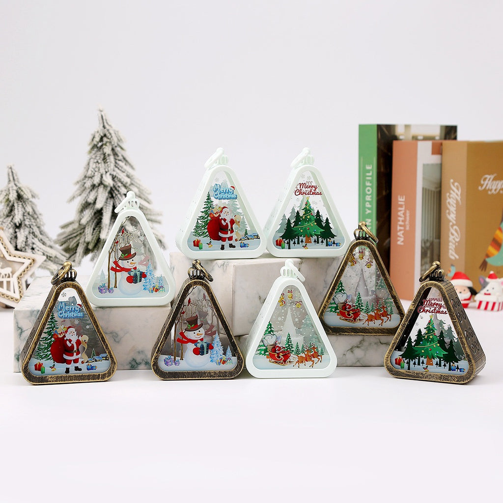 LED Triangle Christmas Lantern Ornament (Multiple Styles)