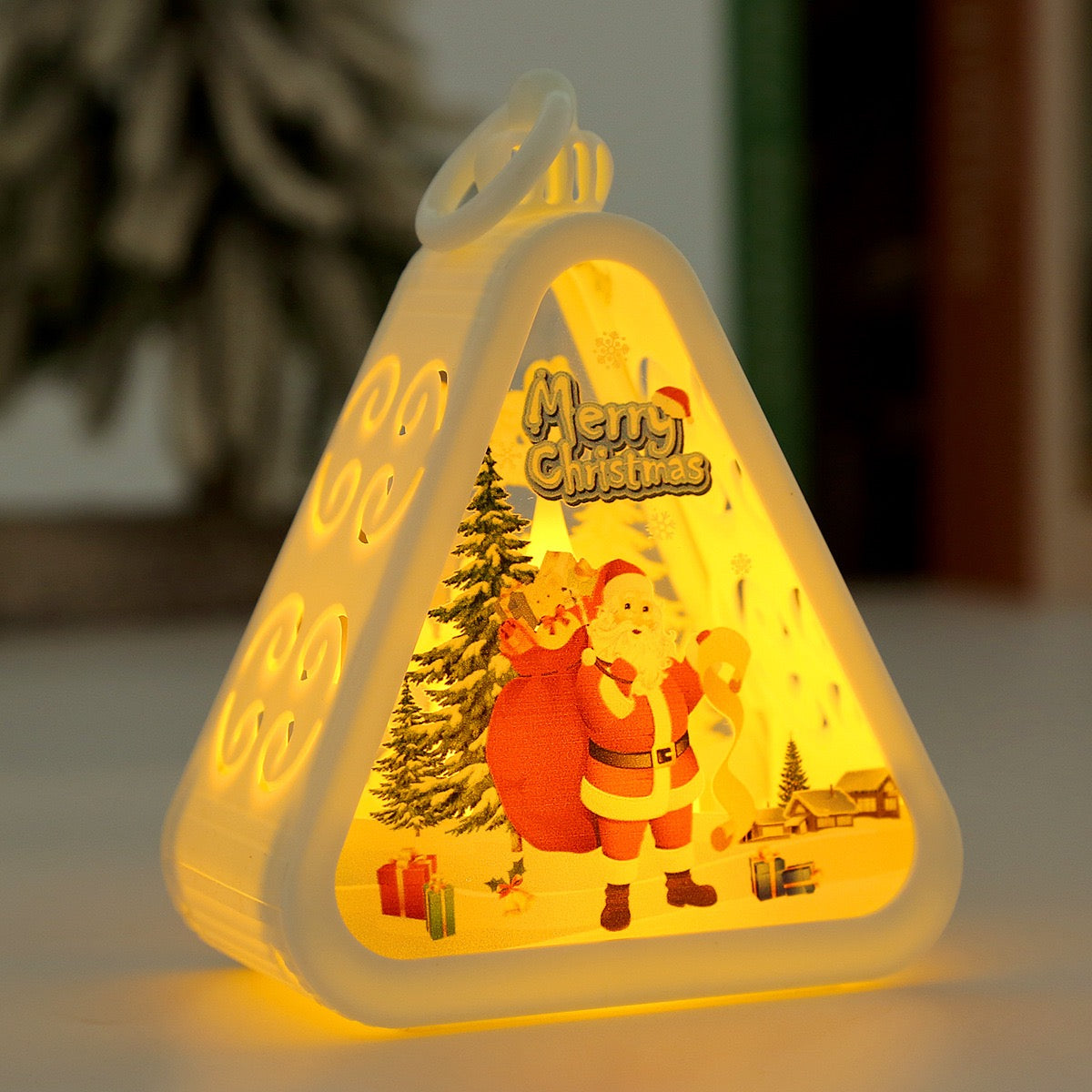 LED Triangle Christmas Lantern Ornament (Multiple Styles)