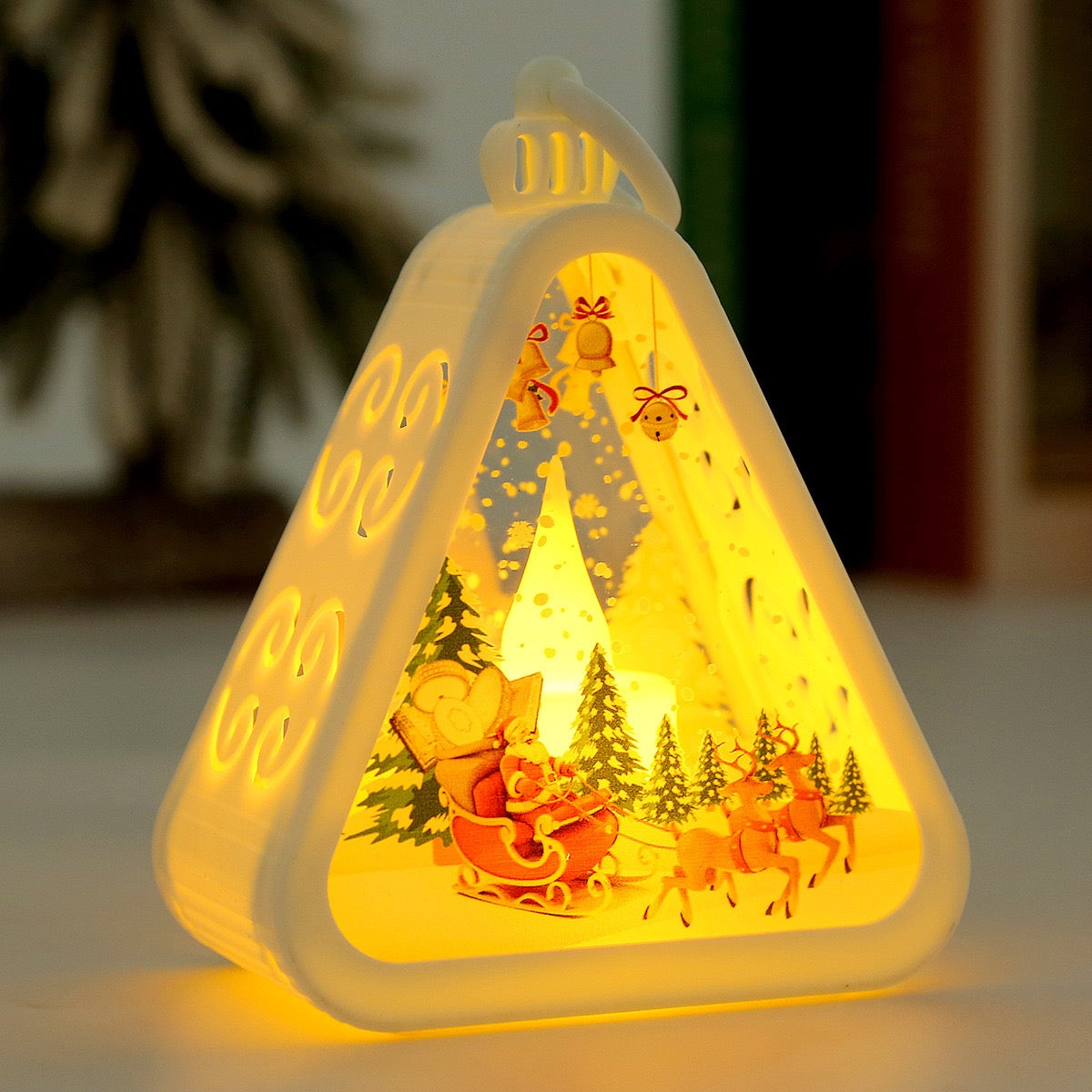 LED Triangle Christmas Lantern Ornament (Multiple Styles)