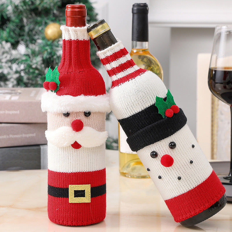 Festive Knit Christmas Wine Bottle Sweaters