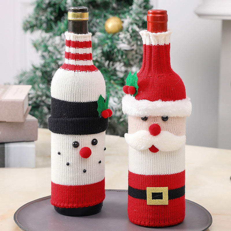 Festive Knit Christmas Wine Bottle Sweaters