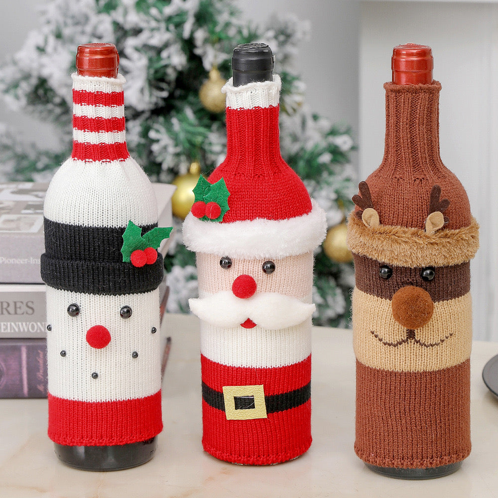 Festive Knit Christmas Wine Bottle Sweaters