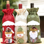 Rustic Hessian Christmas Wine Bag