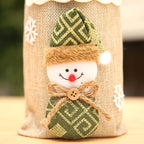 Rustic Hessian Christmas Wine Bag