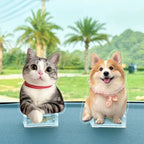 Custom Pet Photo Solar Acrylic Display | Dual Power (Solar & Battery)