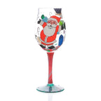 Festive Hand-Painted Christmas Wine Glass
