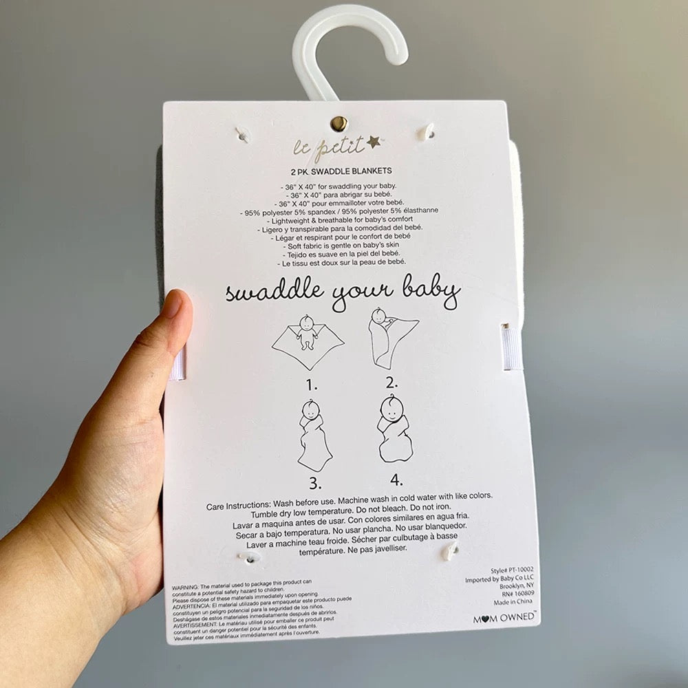 Premium 2-Pack Baby Swaddle Blankets (Ultra-Soft)