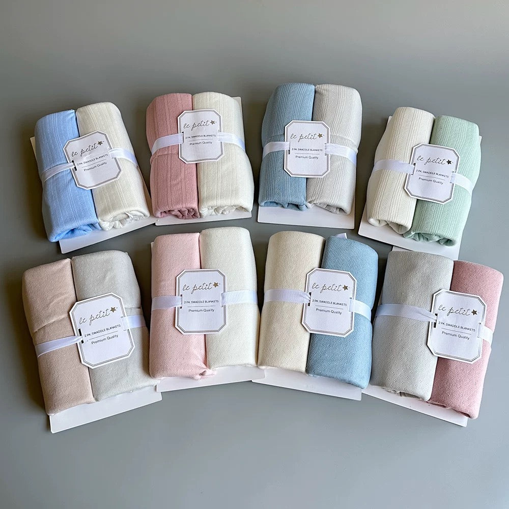 Premium 2-Pack Baby Swaddle Blankets (Ultra-Soft)