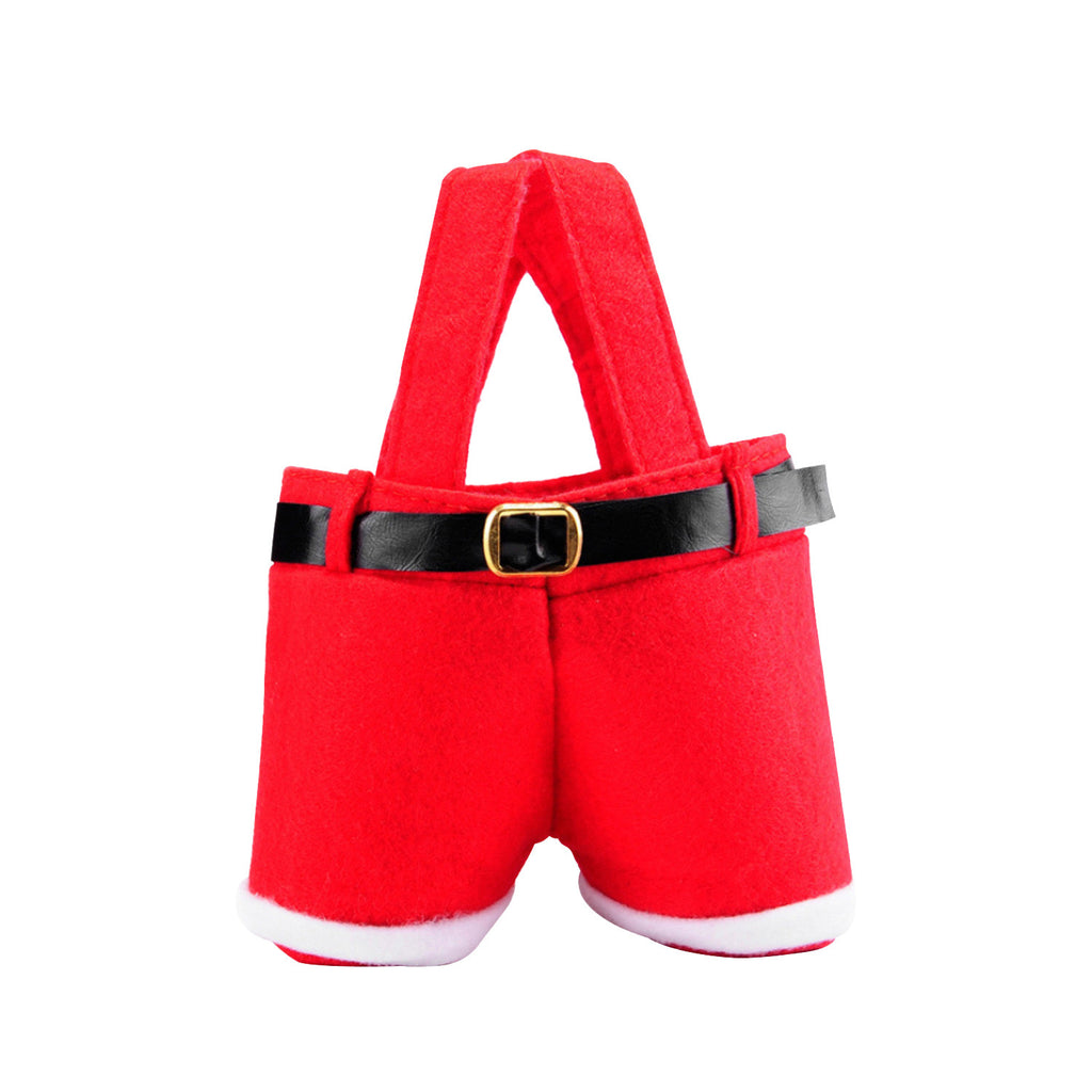Festive "Santa Pants" Double Bottle Carrier Bag