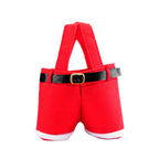 Festive "Santa Pants" Double Bottle Carrier Bag
