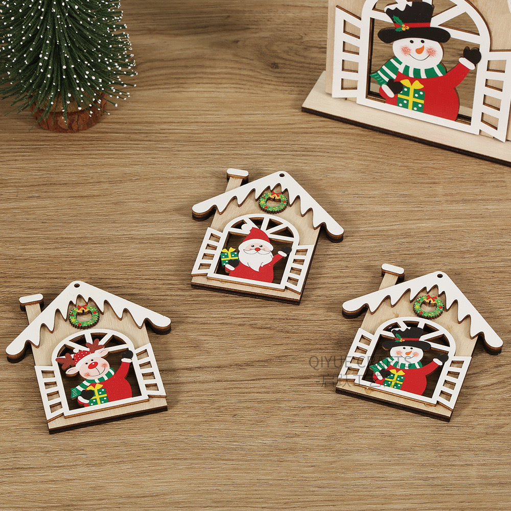 Rustic 3D Wooden Window Ornament (Assorted Characters)