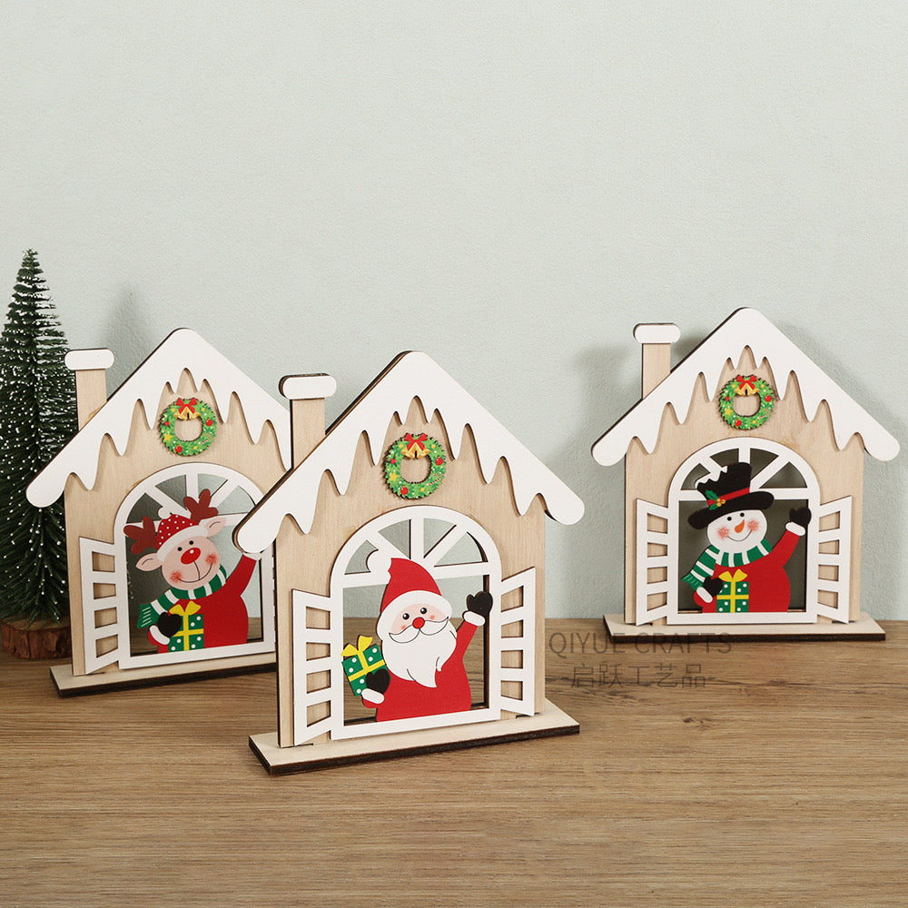 Rustic 3D Wooden Window Ornament (Assorted Characters)