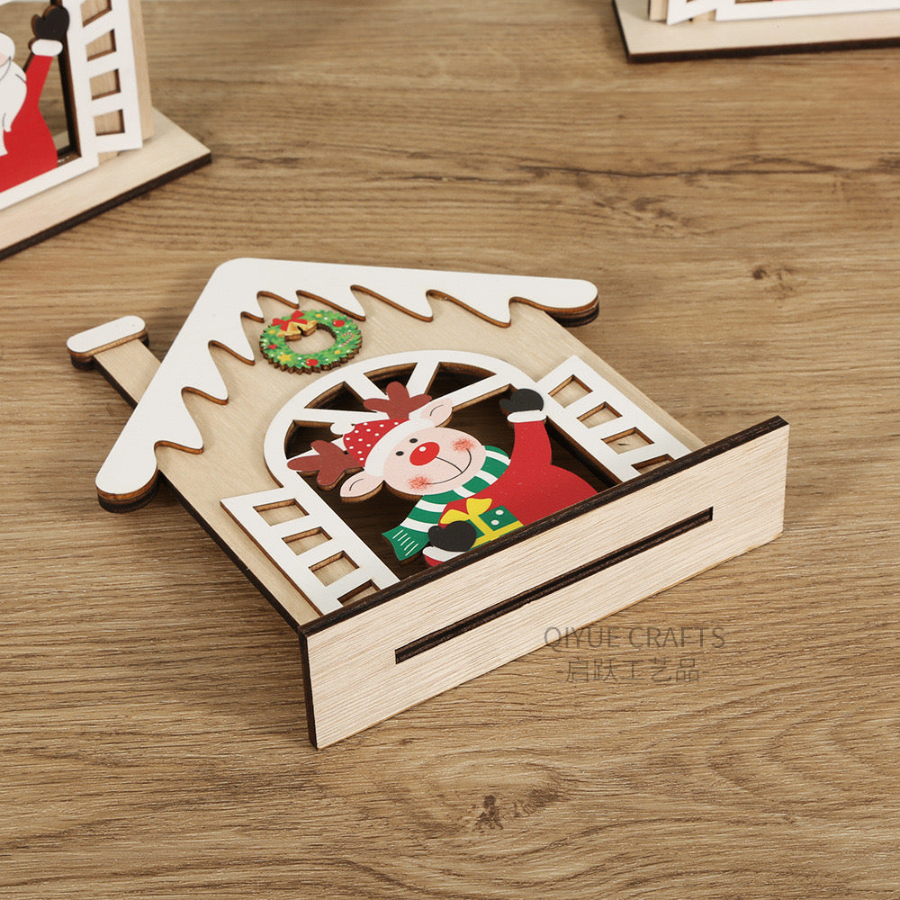 Rustic 3D Wooden Window Ornament (Assorted Characters)