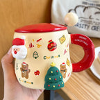 3D Festive Christmas Mug Set (with Lid and Spoon)