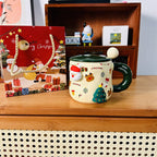 3D Festive Christmas Mug Set (with Lid and Spoon)