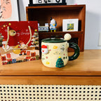 3D Festive Christmas Mug Set (with Lid and Spoon)