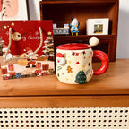3D Festive Christmas Mug Set (with Lid and Spoon)