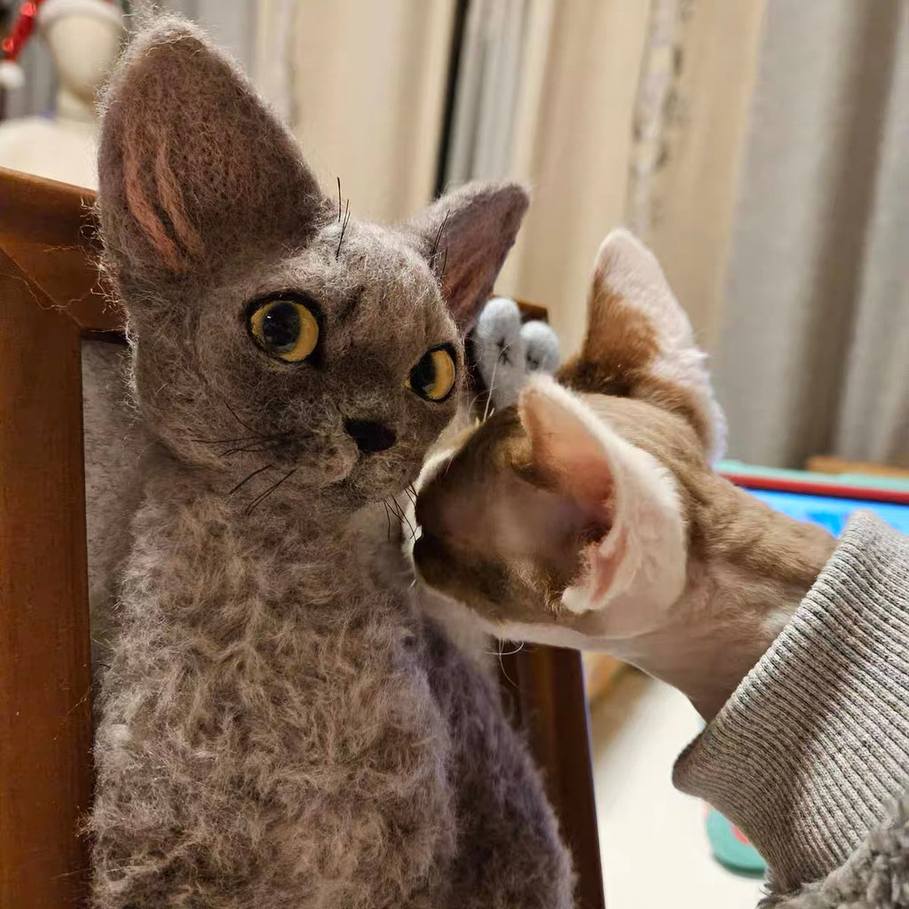 Custom 3D Pet Portrait Frame – Handmade Wool Felt Art