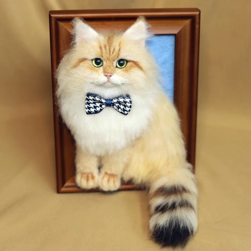 Custom 3D Pet Portrait Frame – Handmade Wool Felt Art