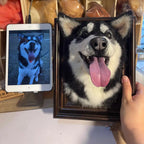 Custom 3D Pet Portrait Frame – Handmade Wool Felt Art