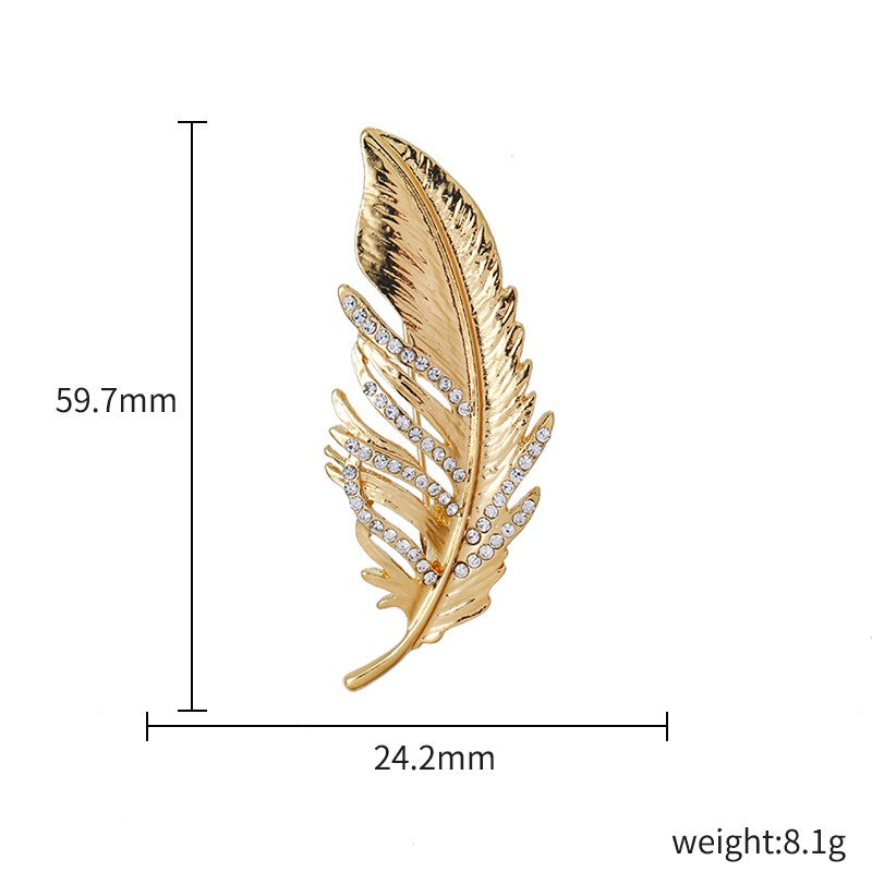 Elegant Rhinestone Feather Brooch | A Touch of Grace ✨