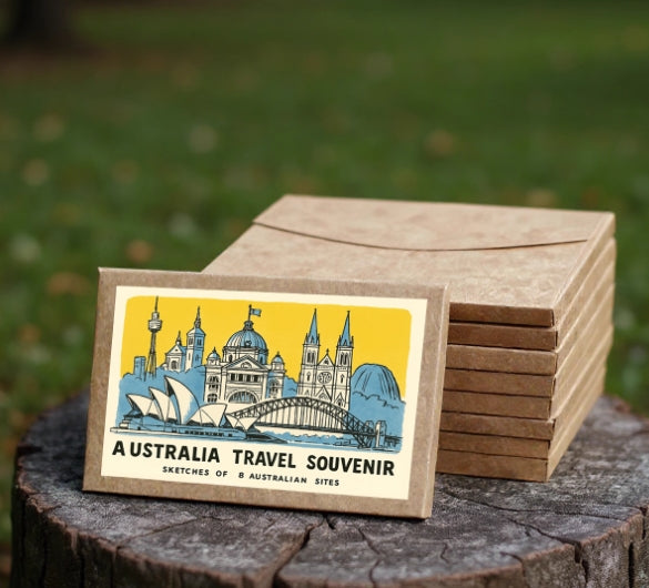 Australian Genuine Leather Postcard – Single-Sided Cowhide Greeting Card