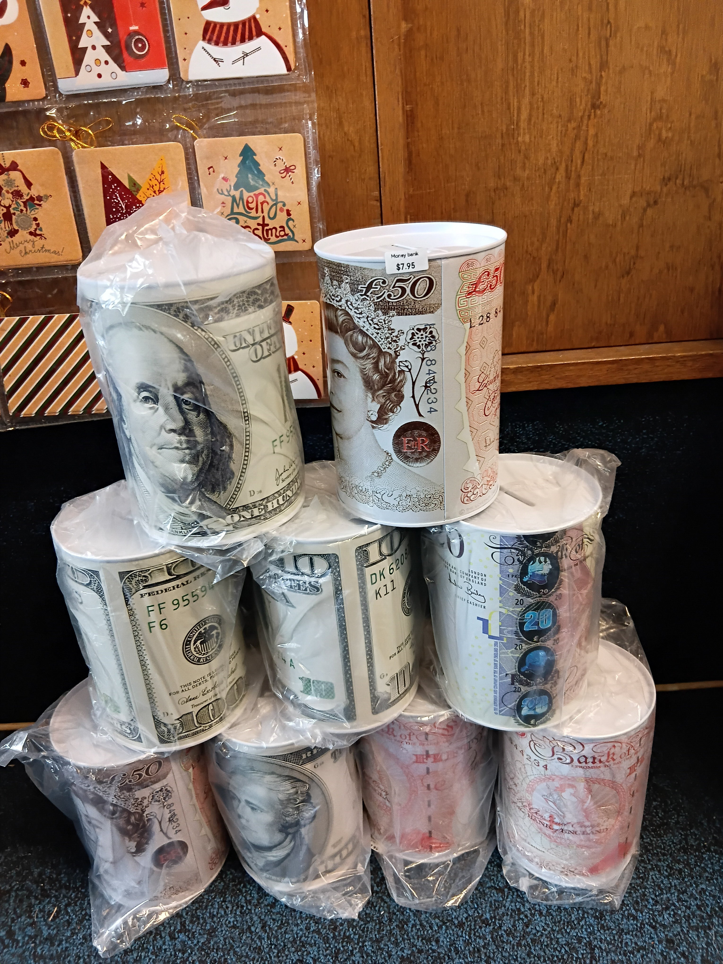 Metal USD Piggy bank for saving notes and coins